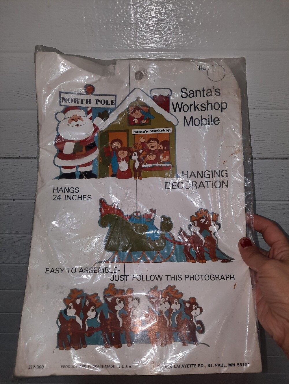 Vintage Peck Santa's Workshop Mobile Hanging Decoration